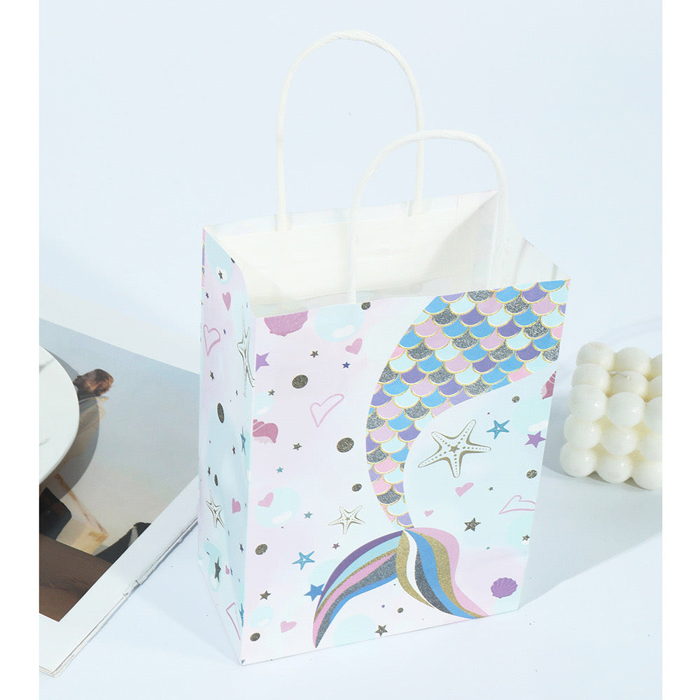 Mermaid tail paper carrying gift bag