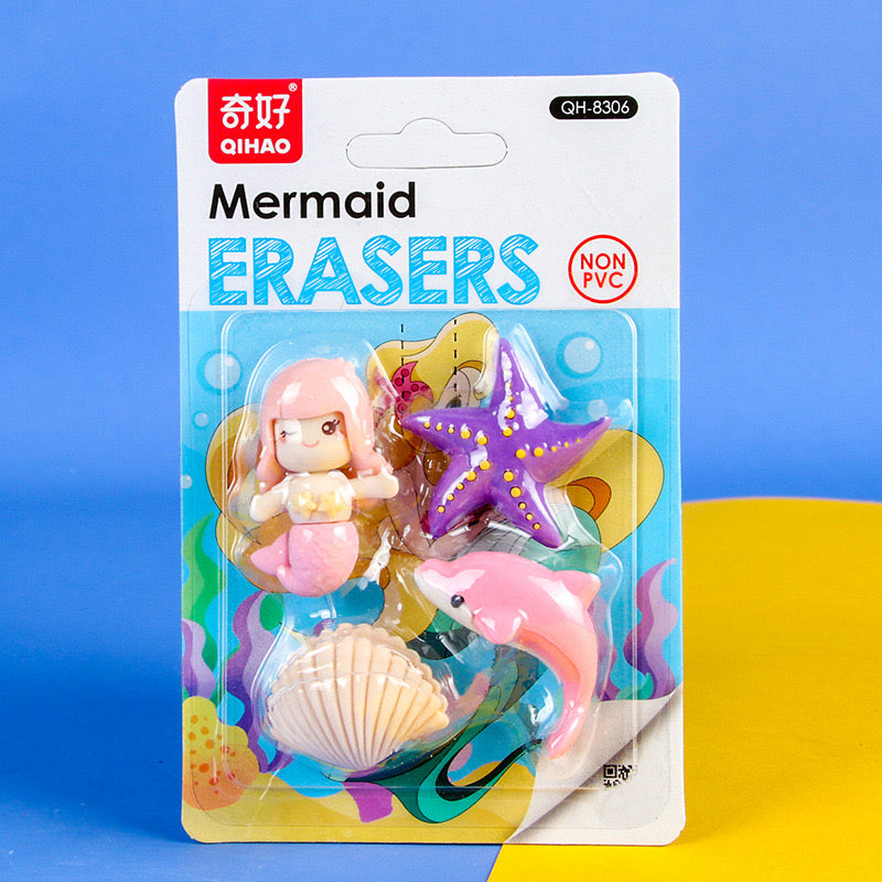 Mermaid eraser set