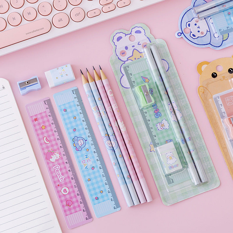 Cartoon 5 pcs stationery set