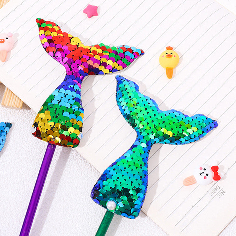 Mermaid tail sequin cloth balpoint pen