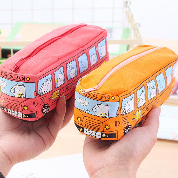 School bus pencil case