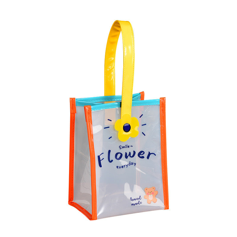 Flower pvc carrying gift bag 21x16x14cm