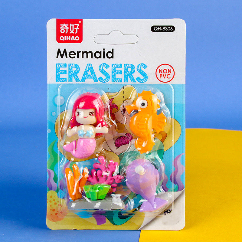 Mermaid eraser set