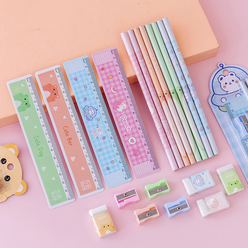 Cartoon 5 pcs stationery set