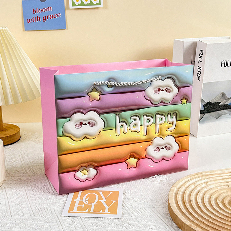 3D cartoon carrying gift bag