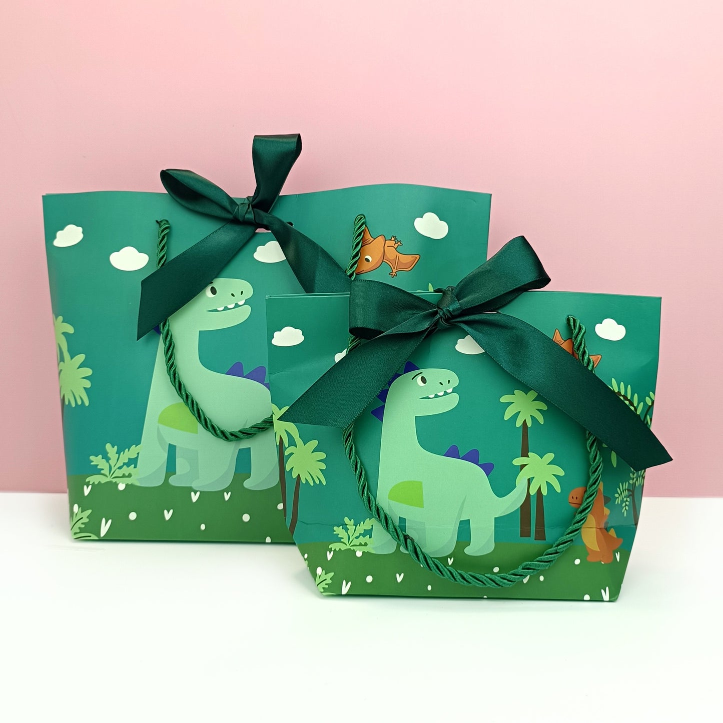 Cartoon tote gift bag with ribbon