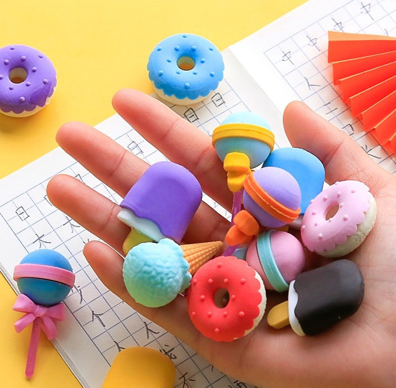 Cute 4 pcs erasers set