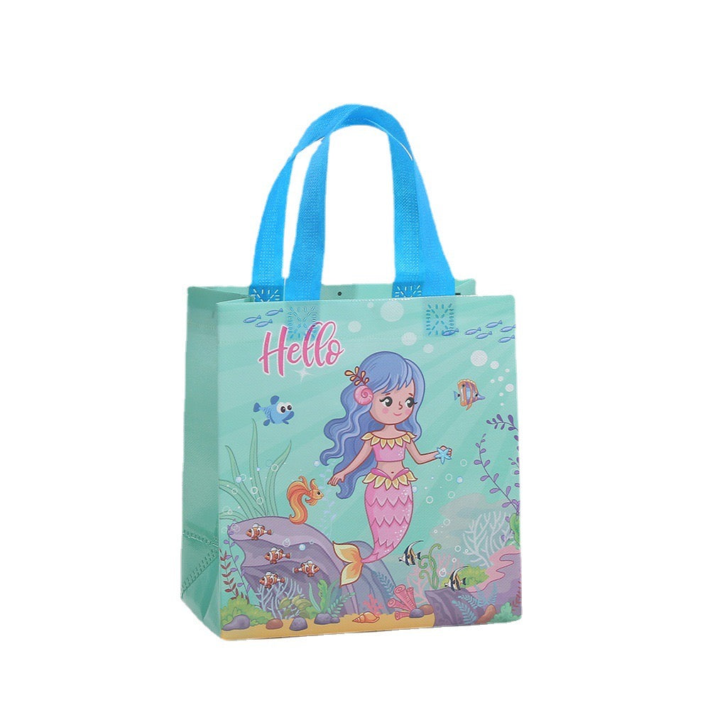 Mermaid plastic carrying gift bag 23x22x11cm