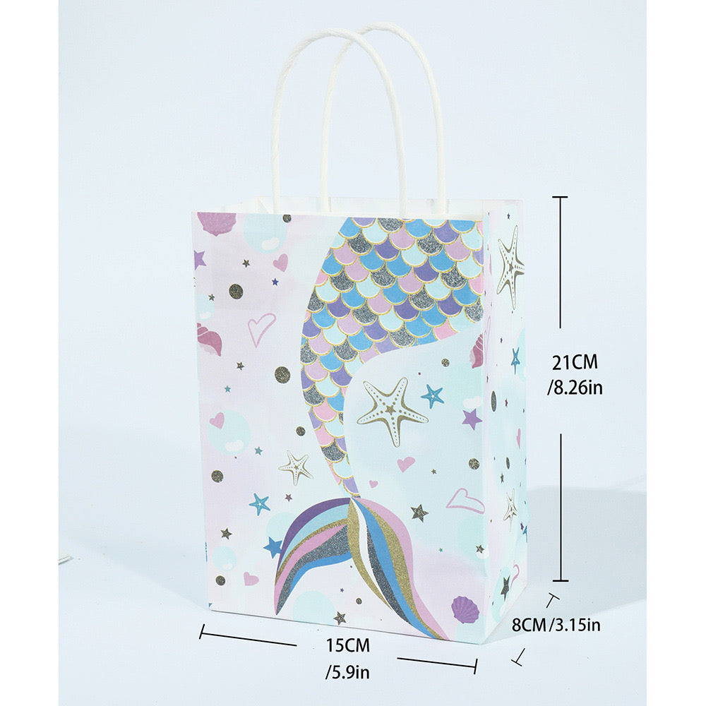 Mermaid tail paper carrying gift bag