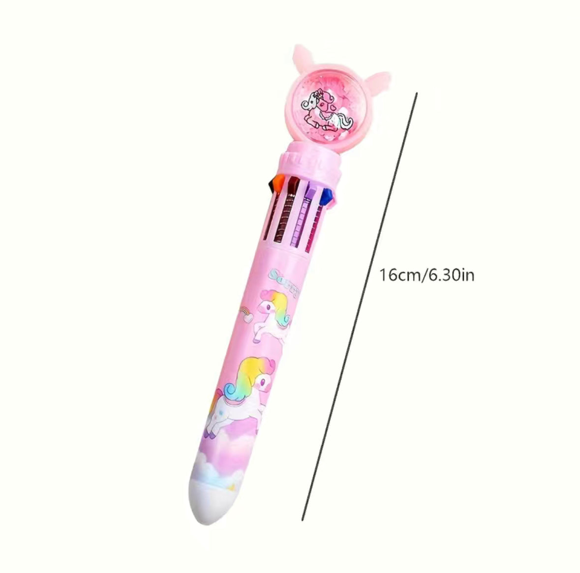 Sparkling Unicorn Rainbow Glitter Ten-color Ballpoint Pen