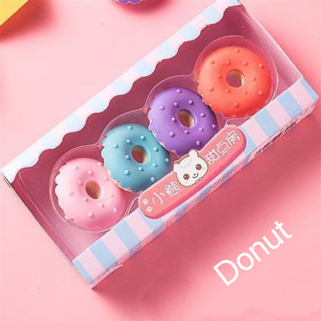 Cute 4 pcs erasers set